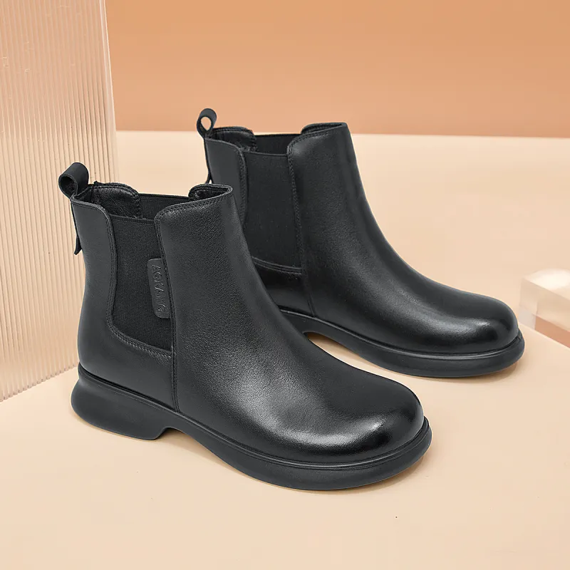 AOKANG Short Chelsea Boots 3cm Women's Black-1