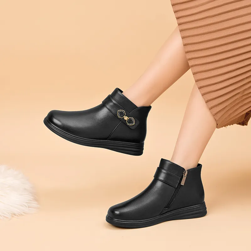 AOKANG Ankle Boots 3cm Women's Black-5