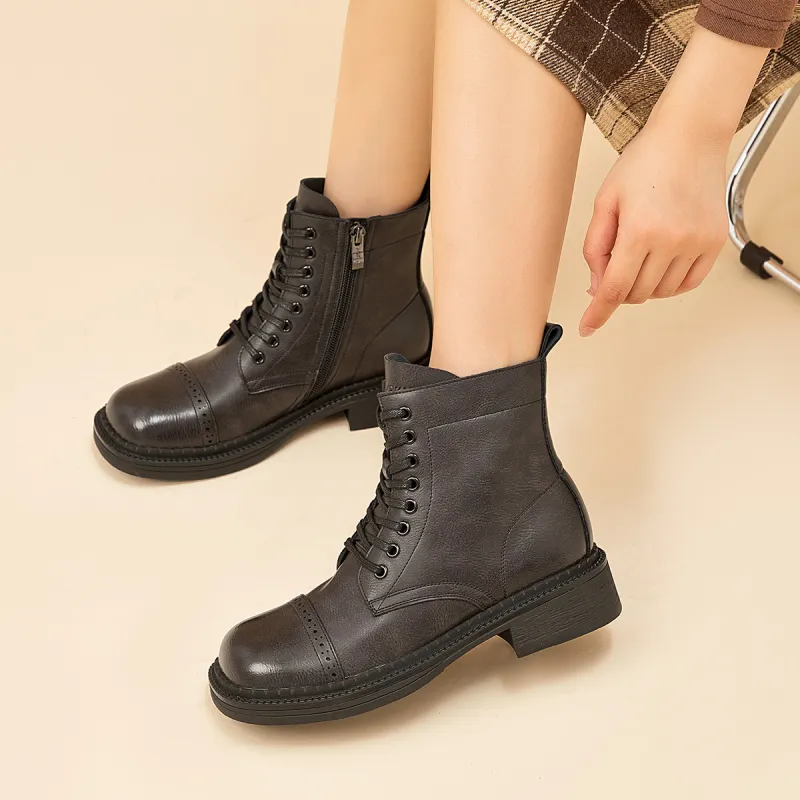 AOKANG Short Martin Boot Women's Gray-4