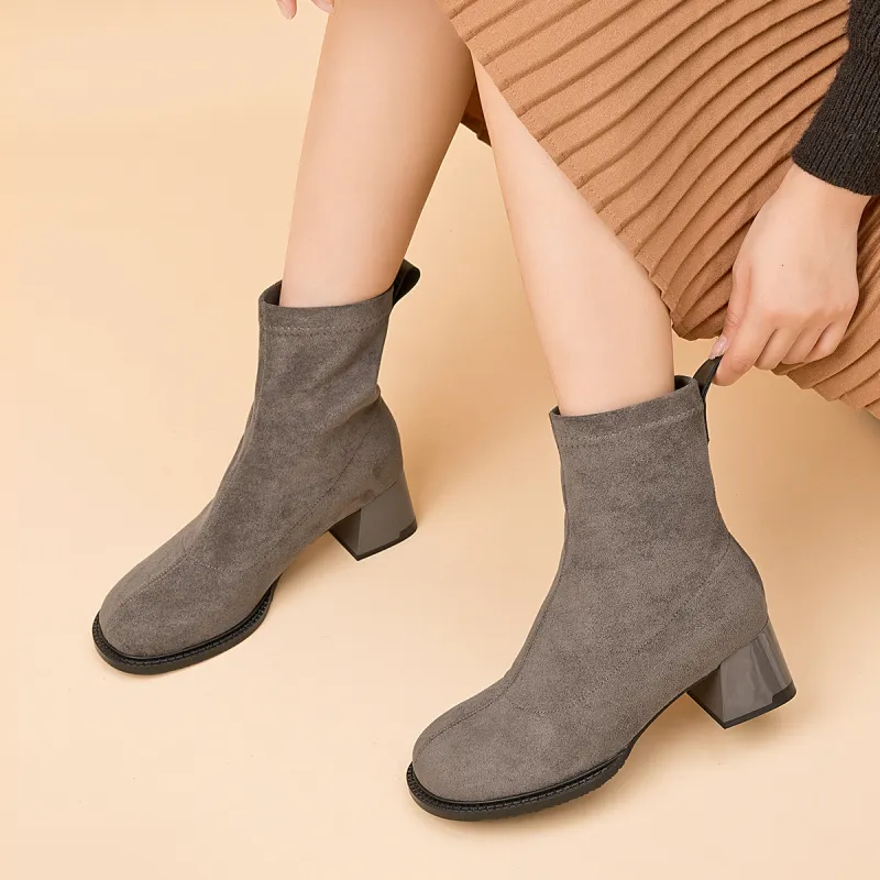 AOKANG Ankle Boots Women's Gray-5