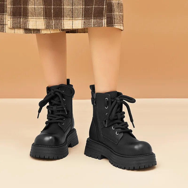 AOKANG Short Martin Boot 4.5cm Women's Black-6