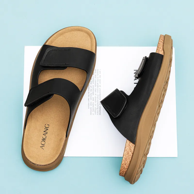 AOKANG Rubber Sole Slip Resistant Slide Slippers Men's-3