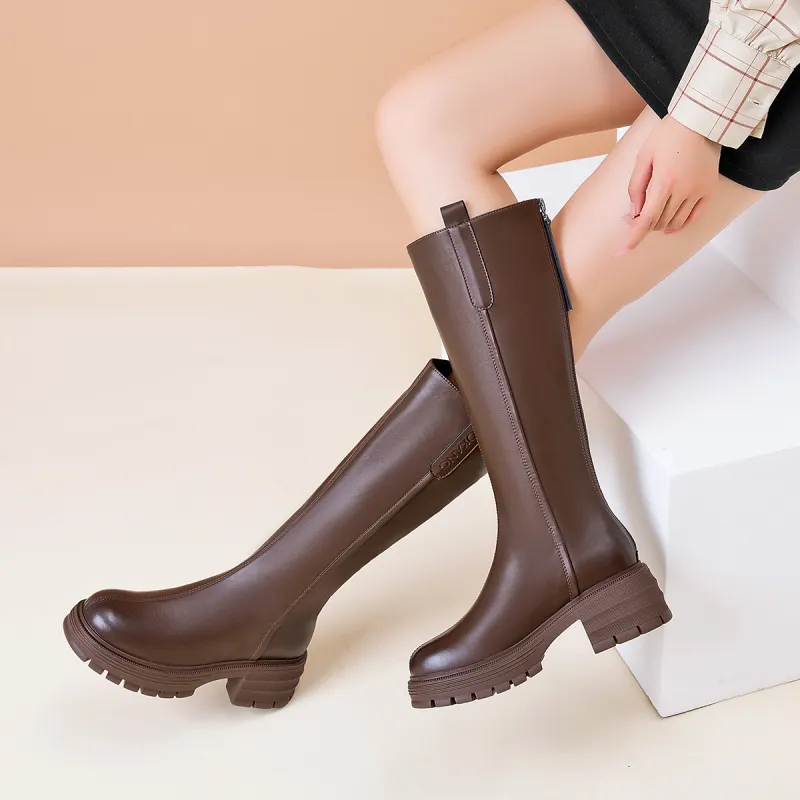 AOKANG Knee high Boots Women's Brown-7