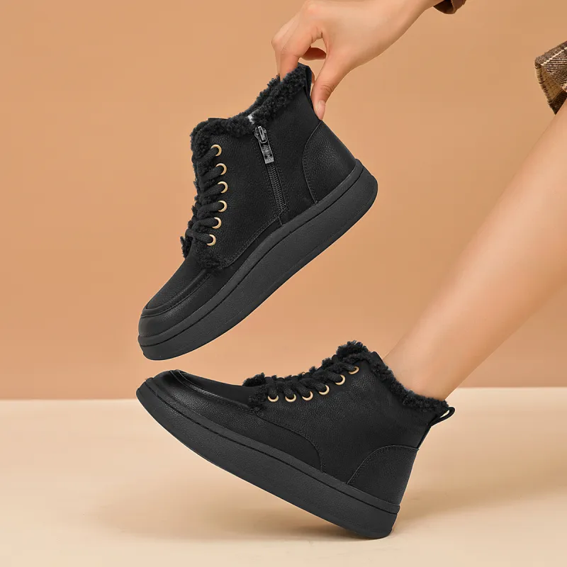 AOKANG Short Martin Boot 3.5cm Women's Black-7