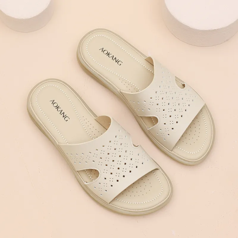 AOKANG PVC Polyvinyl Chloride Slip Resistant Slide Slippers Women's-7