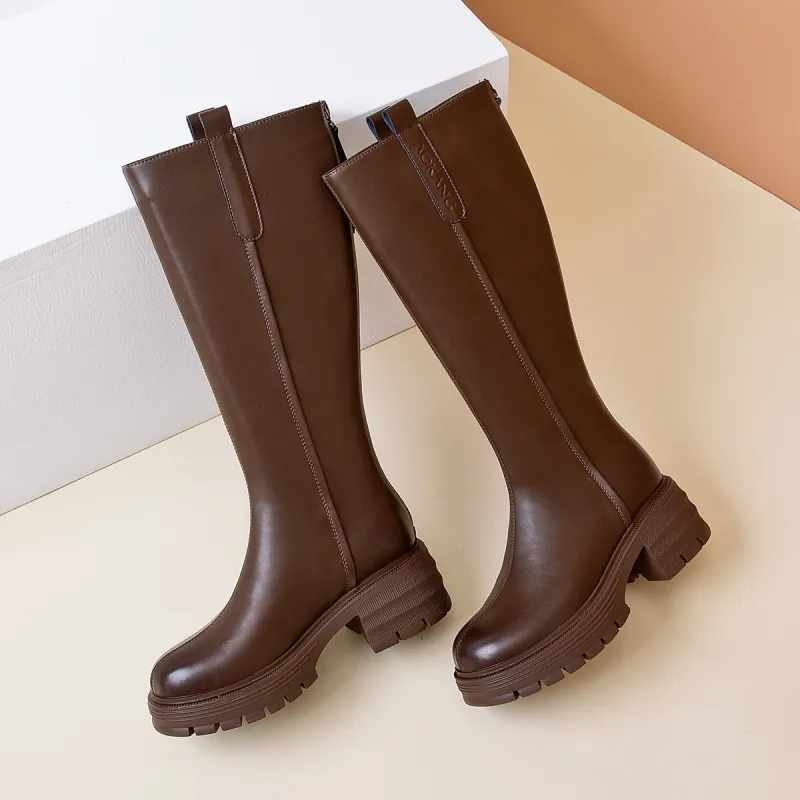 AOKANG Knee high Boots Women's Brown-2