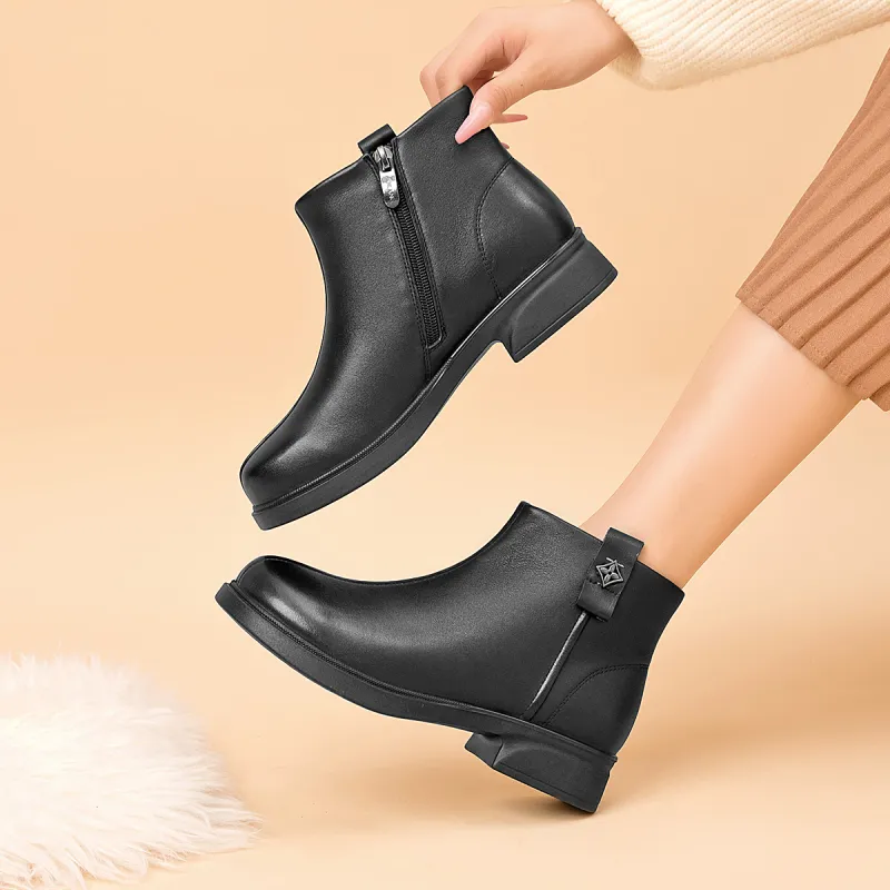 AOKANG Ankle Boots 3.5cm Women's Black-4