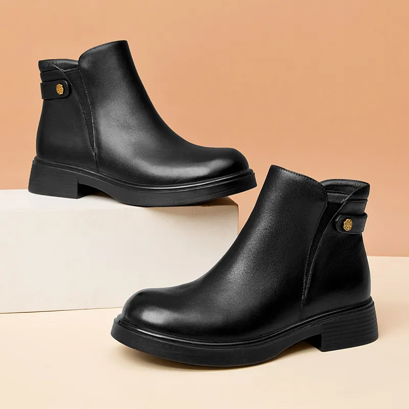 AOKANG Ankle Boots 3.8cm Women's Black-5