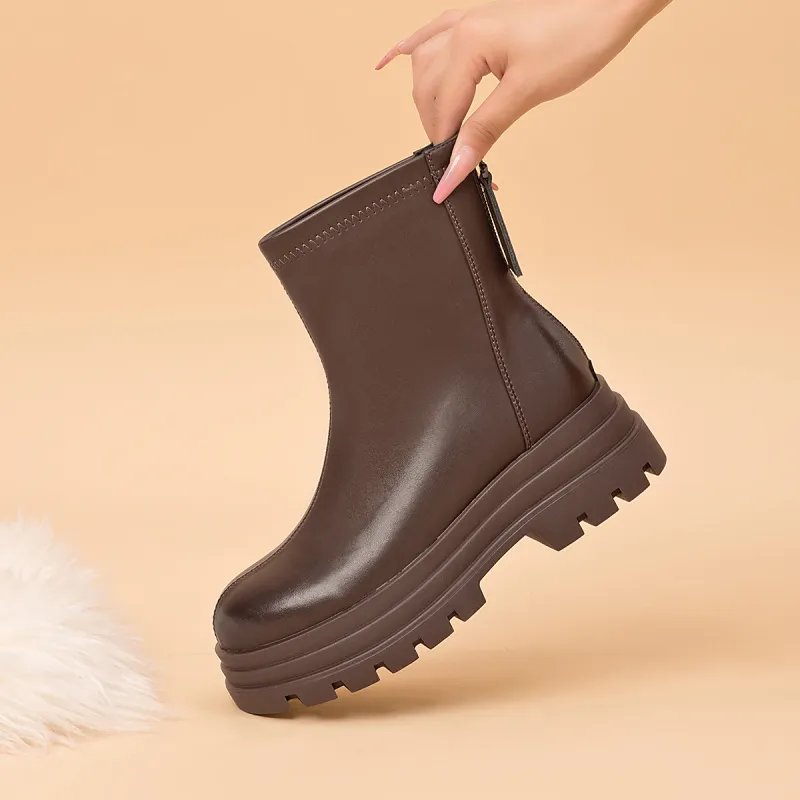 AOKANG Ankle Boots 5.3cm Women's Brown-4