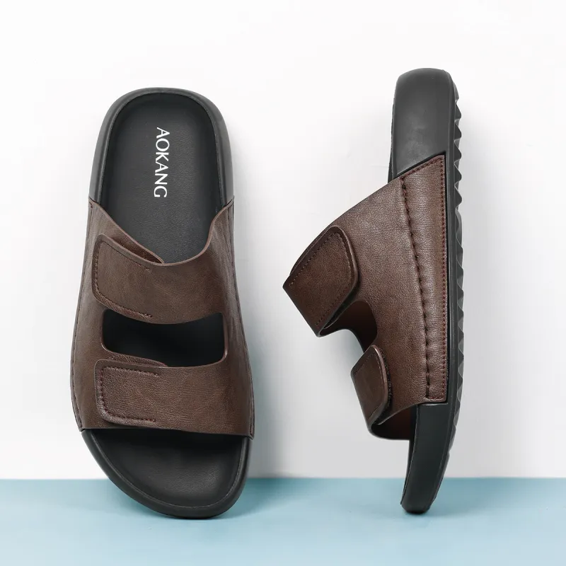 AOKANG PU Polyurethane Slip Resistant Slide Slippers Men's-11