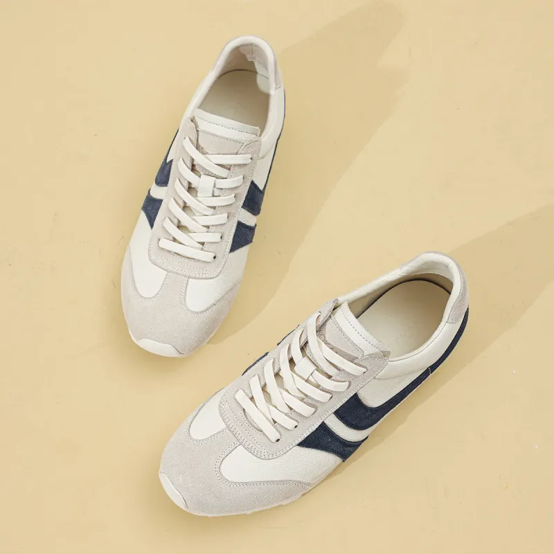 AOKANG Low Top Casual Shoes Men's White Blue-4