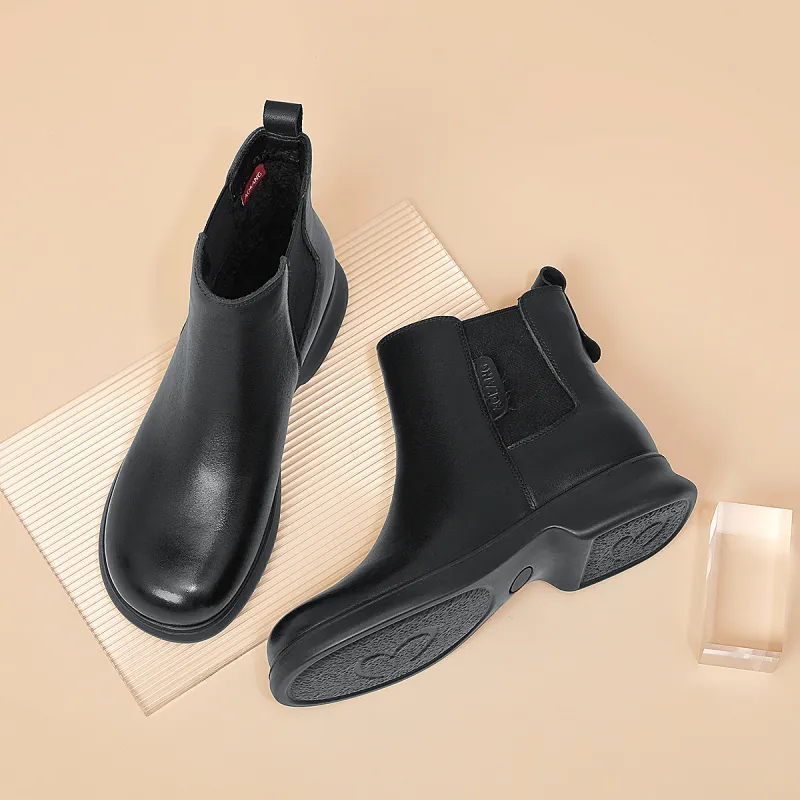 AOKANG Short Chelsea Boots 3cm Women's Black-2