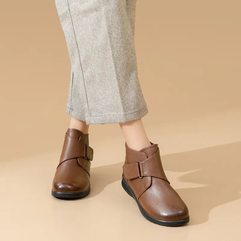 AOKANG Ankle Boots Women's Brown-5
