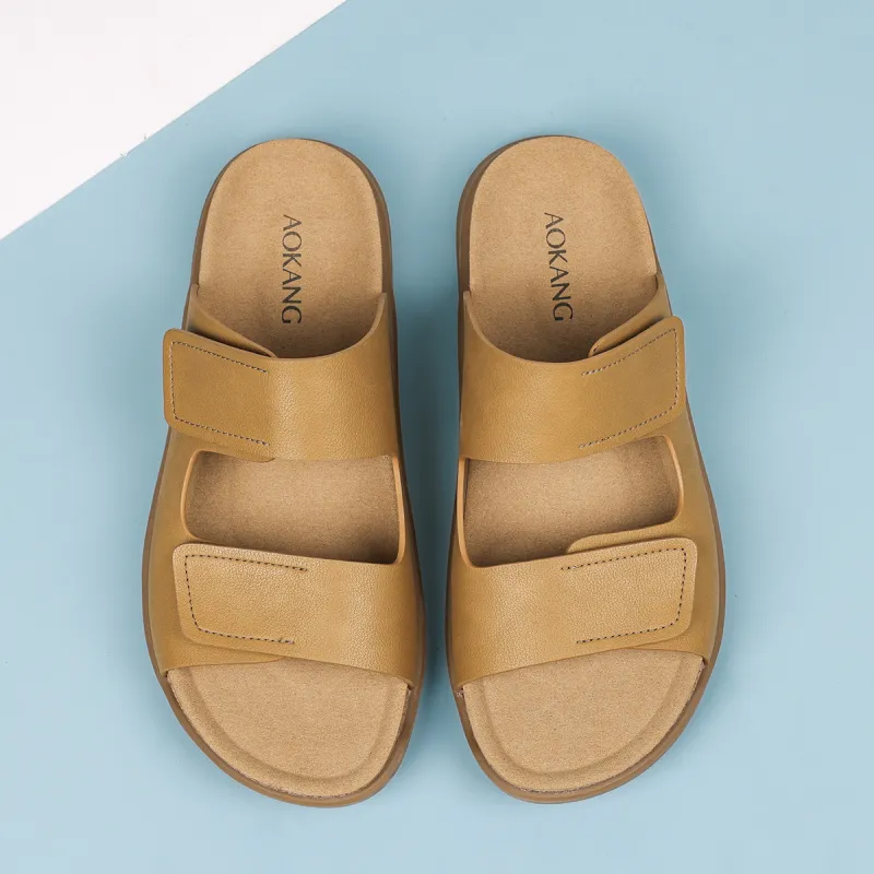 AOKANG Rubber Sole Slip Resistant Slide Slippers Men's-10