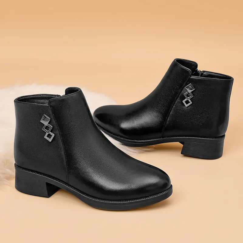 AOKANG Ankle Boots 3.5cm Women's Black-6