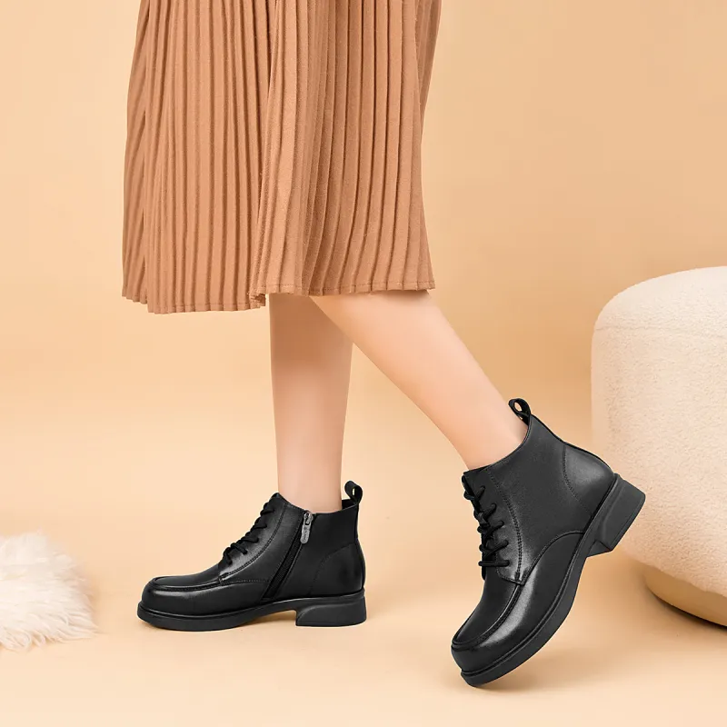 AOKANG Short Martin Boot 3.5cm Women's Black-2