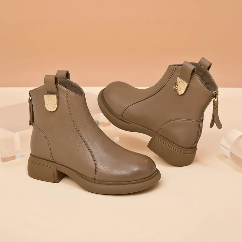 AOKANG Ankle Boots Women's Earth Yellow-1