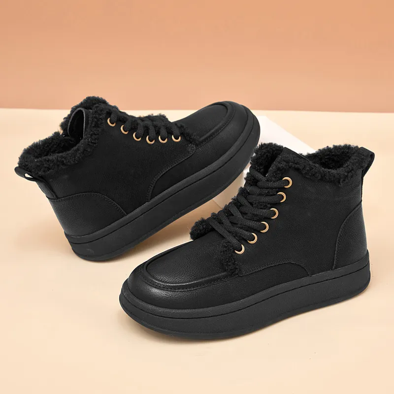AOKANG Short Martin Boot 3.5cm Women's Black-1