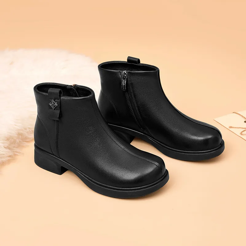 AOKANG Ankle Boots 3.5cm Women's Black-1