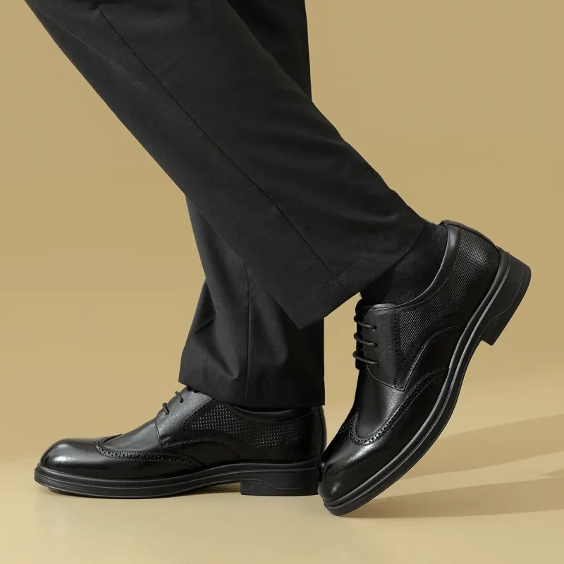 AOKANG Dress Shoes Men Low Top Black-5