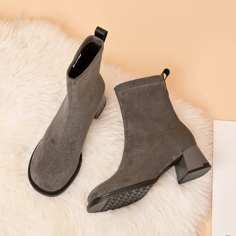 AOKANG Ankle Boots Women's Gray-6