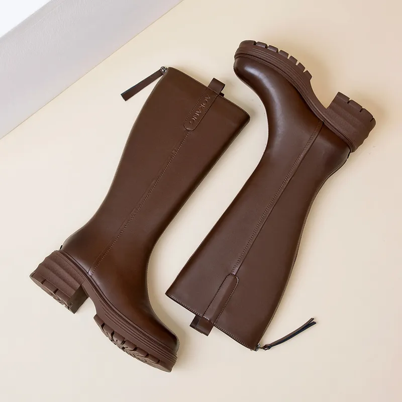 AOKANG Knee high Boots Women's Brown-1