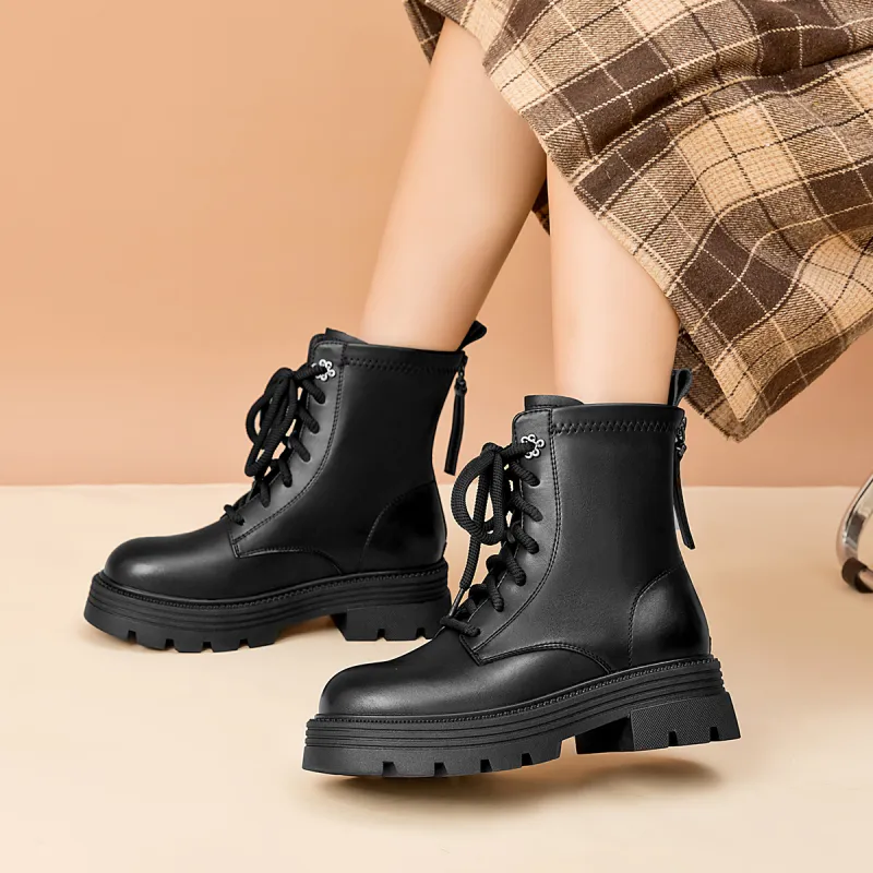 AOKANG Short Martin Boot Women's Black-6