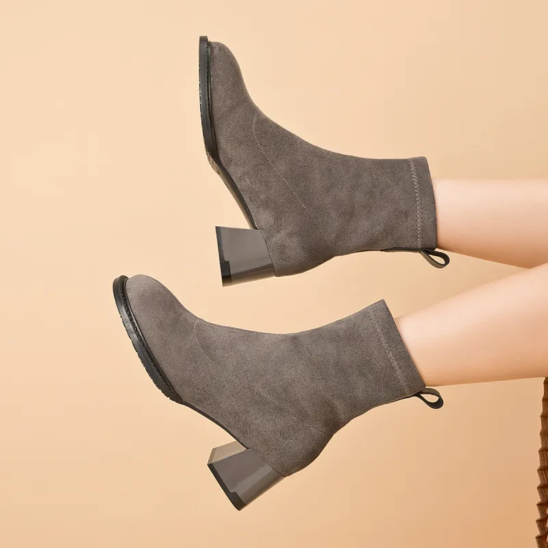 AOKANG Ankle Boots Women's Gray-4