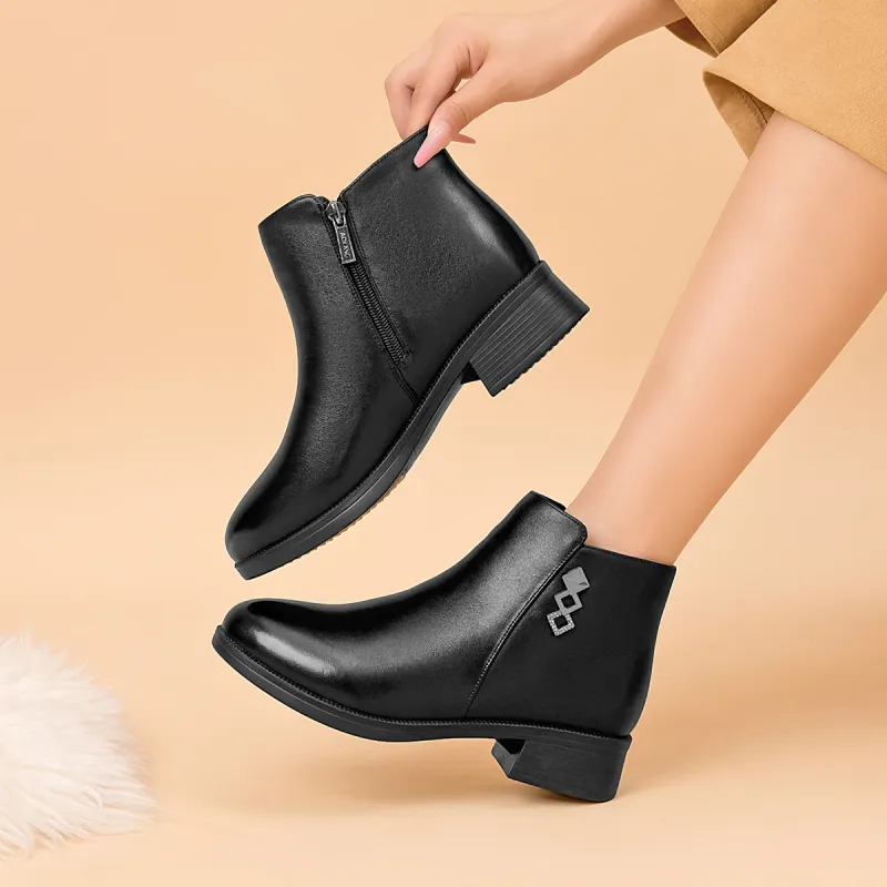 AOKANG Ankle Boots 3.5cm Women's Black-3