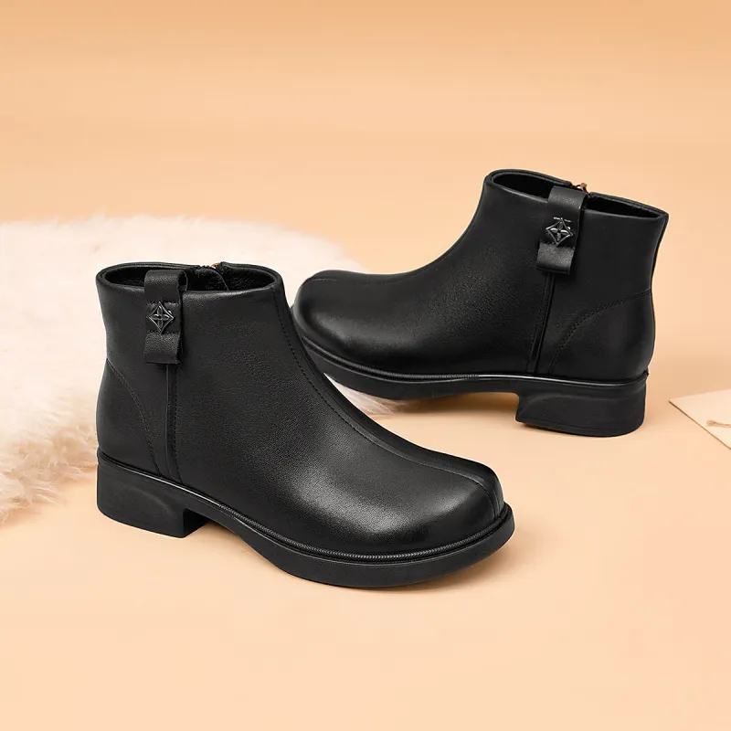 AOKANG Ankle Boots 3.5cm Women's Black-2