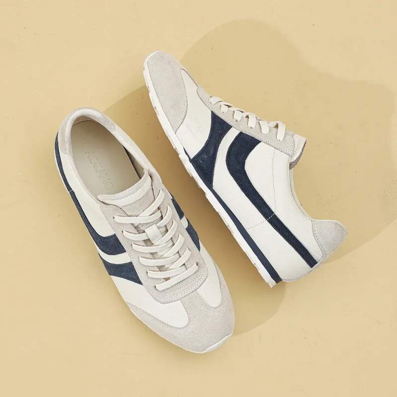 AOKANG Low Top Casual Shoes Men's White Blue-3