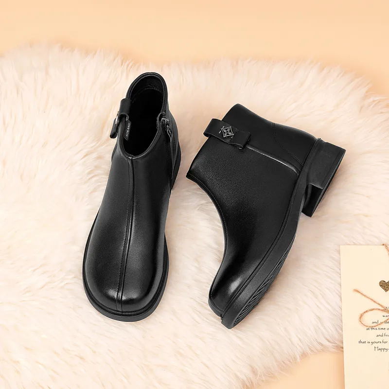 AOKANG Ankle Boots 3.5cm Women's Black-3