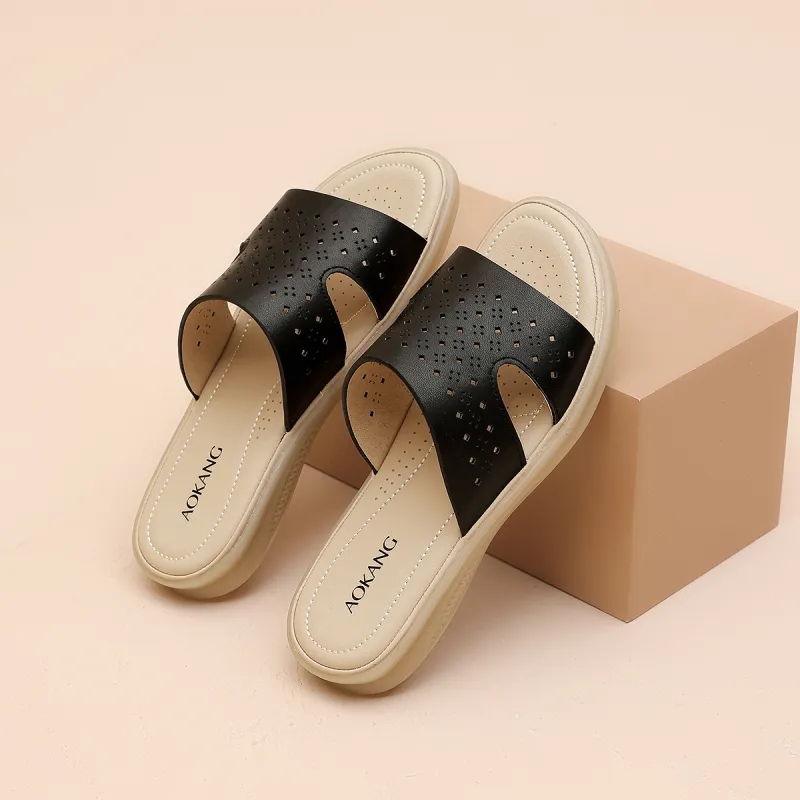AOKANG PVC Polyvinyl Chloride Slip Resistant Slide Slippers Women's-4