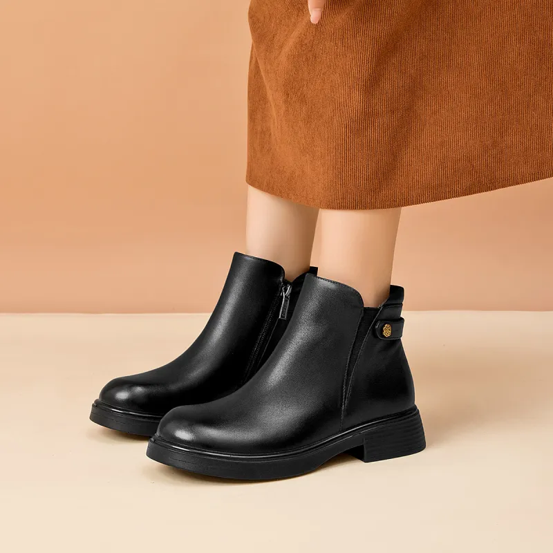 AOKANG Ankle Boots 3.8cm Women's Black-3