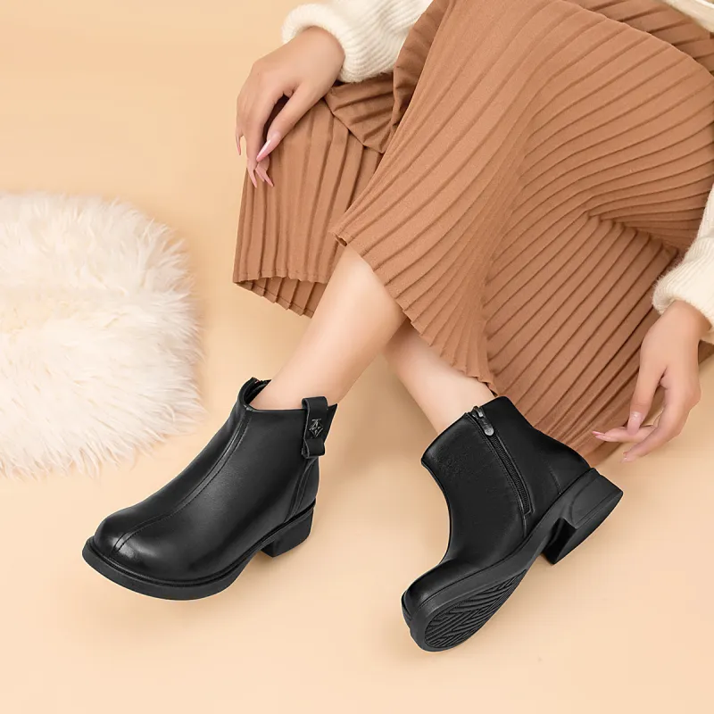 AOKANG Ankle Boots 3.5cm Women's Black-5