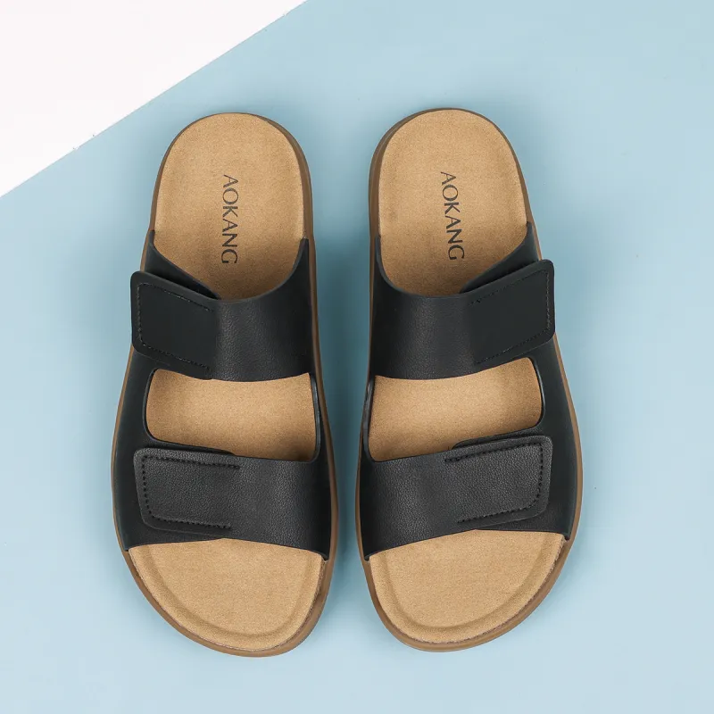 AOKANG Rubber Sole Slip Resistant Slide Slippers Men's-4