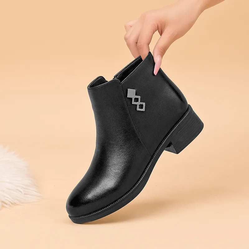 AOKANG Ankle Boots 3.5cm Women's Black-2
