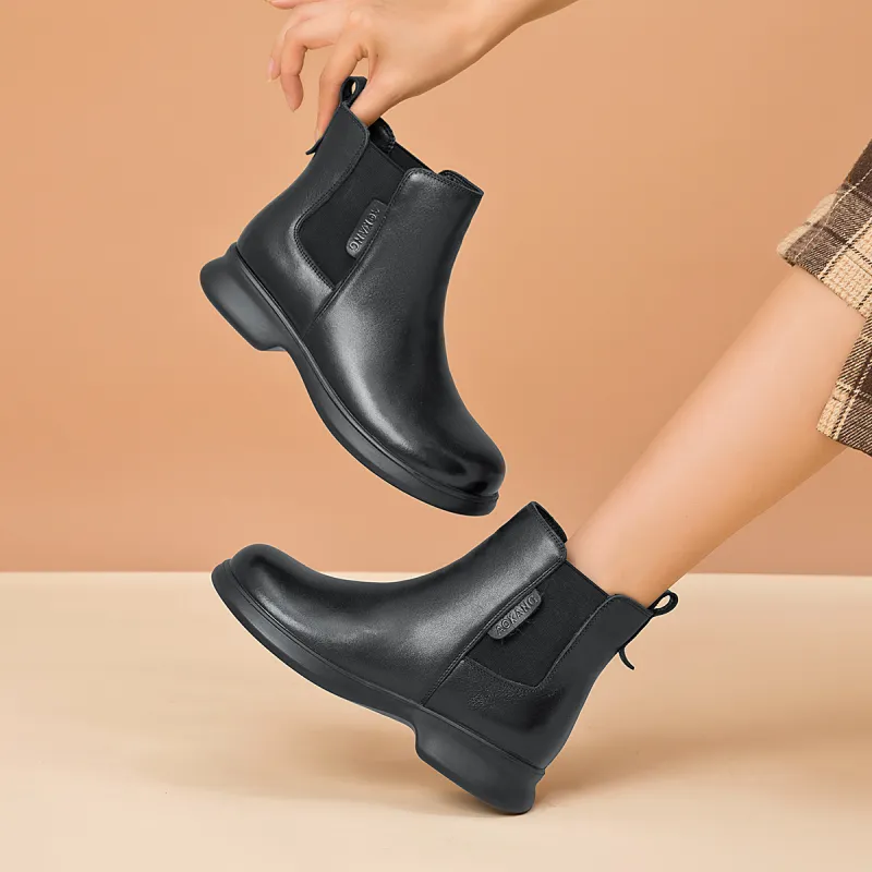 AOKANG Short Chelsea Boots 3cm Women's Black-7