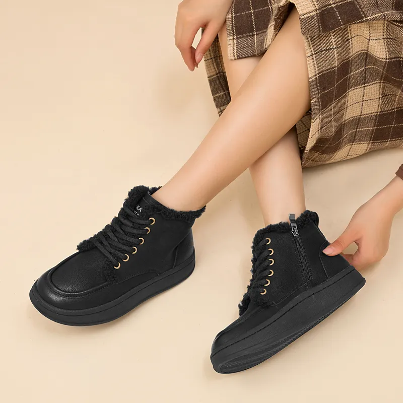 AOKANG Short Martin Boot 3.5cm Women's Black-5