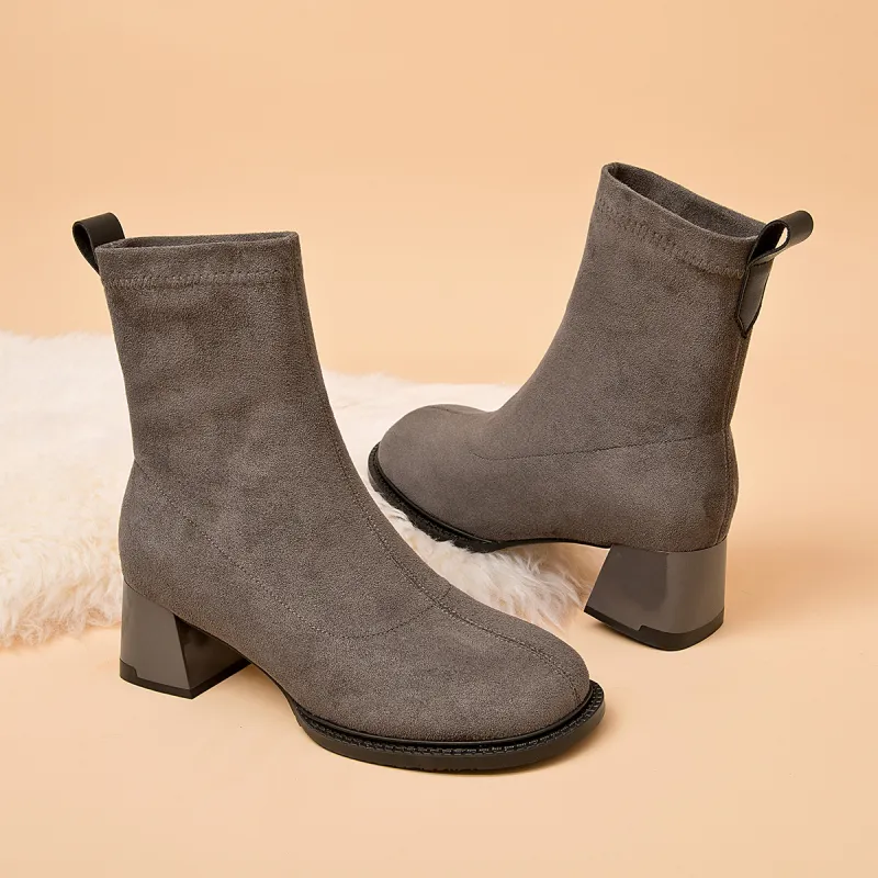 AOKANG Ankle Boots Women's Gray-1