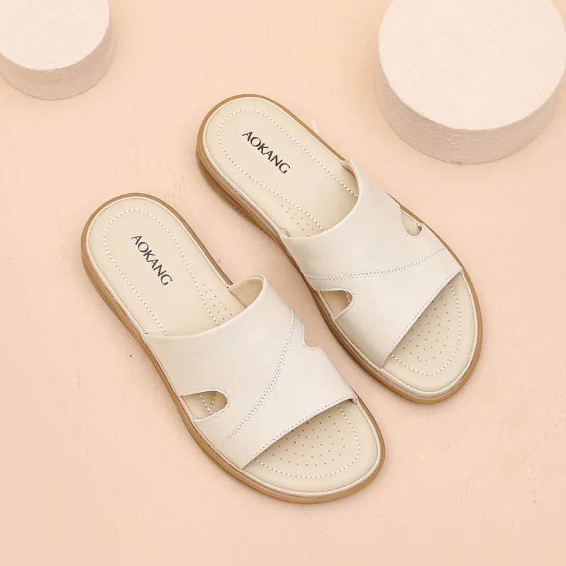 AOKANG PVC Polyvinyl Chloride Slip Resistant Slide Slippers Women's-7