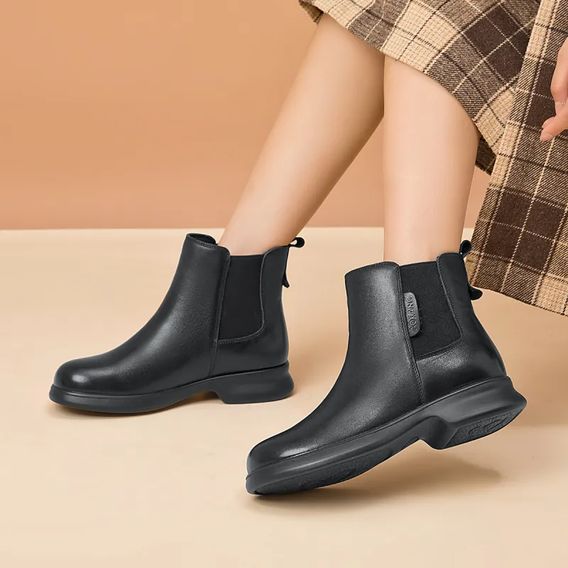 AOKANG Short Chelsea Boots 3cm Women's Black-5