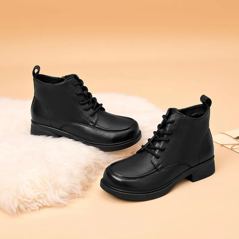 AOKANG Short Martin Boot 3.5cm Women's Black-5