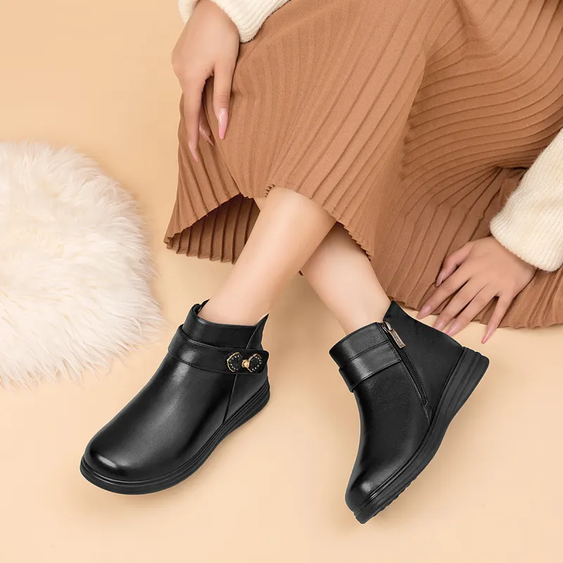 AOKANG Ankle Boots 3cm Women's Black-3
