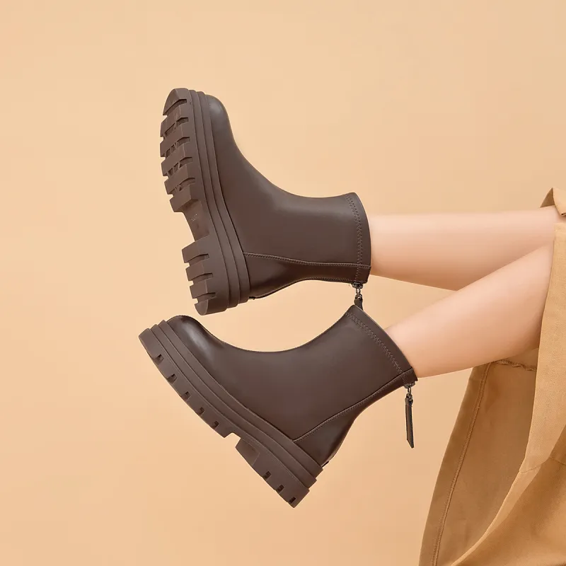 AOKANG Ankle Boots 5.3cm Women's Brown-2