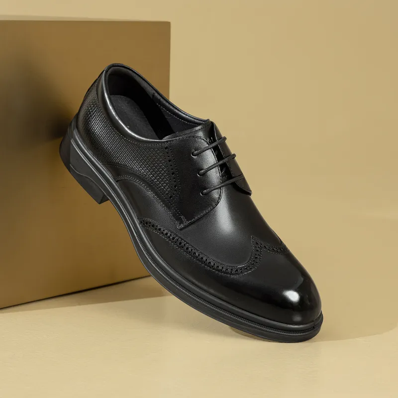 AOKANG Dress Shoes Men Low Top Black-1