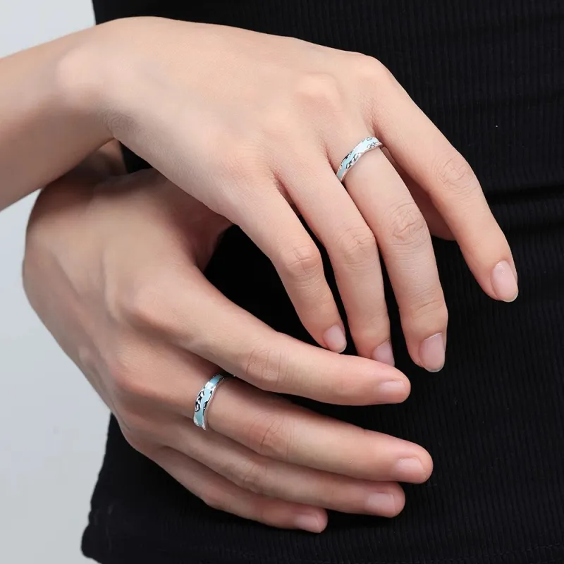 BING STUDIO Ambient Adjustable Opening Sterling Silver Rings Unisex-2