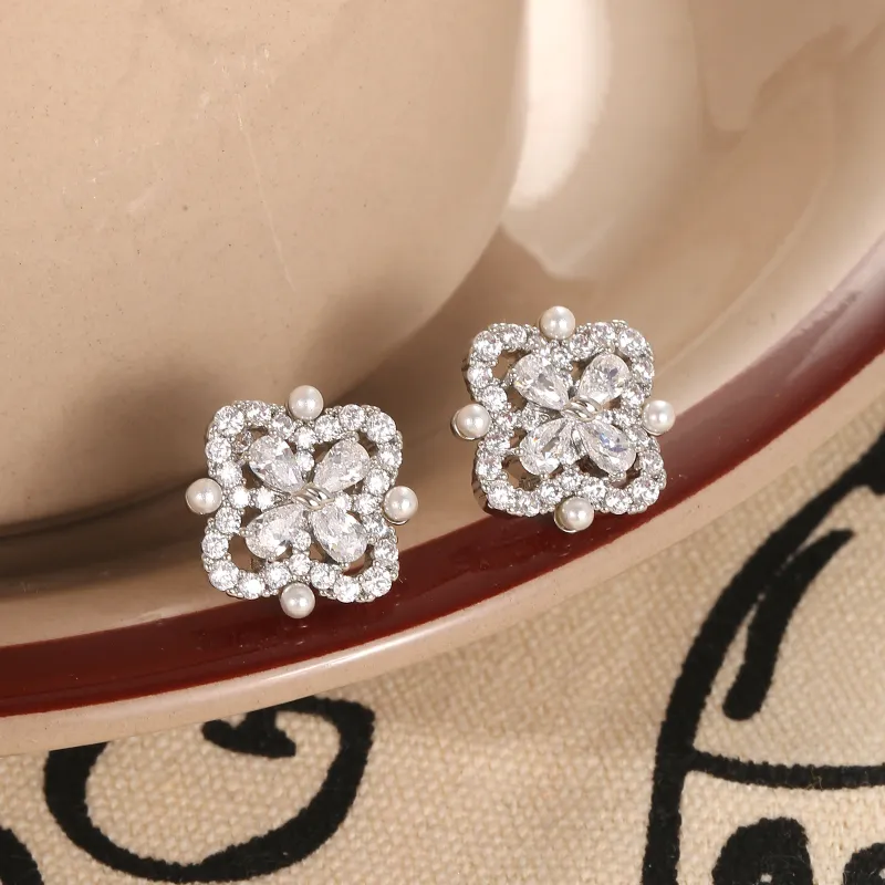 BING STUDIO 925 Silver Needles Stud Earrings Women's-3