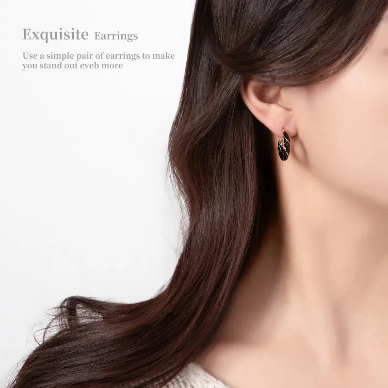 BING STUDIO S925 Silver Stud Earrings Women's-1