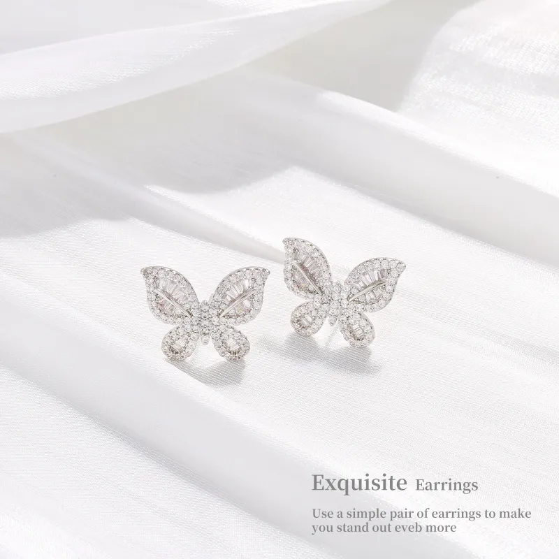 BING STUDIO 925 Silver Needles Stud Earrings Women's-3